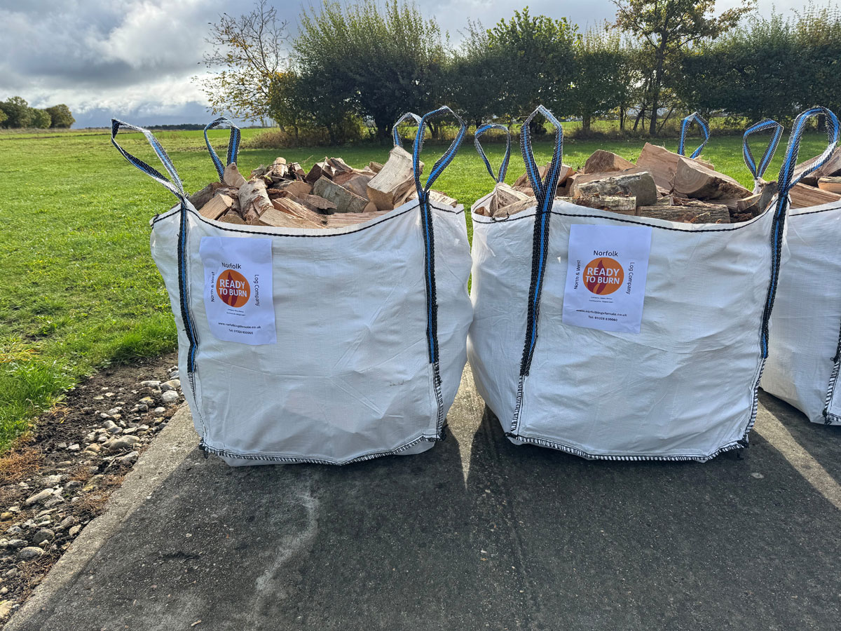 2 cubic metre dumpy bags logs